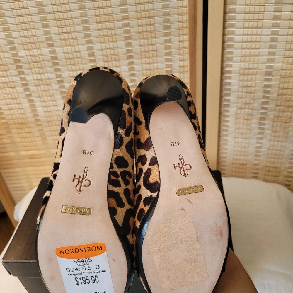 NWT COLE HAAN Pony Hair Peep-Toe Heels - Picture 5 of 6